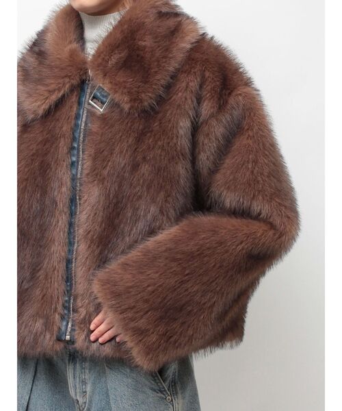 セール】【WEB限定】ベルトミドルファーコート（ブルゾン）｜jouetie