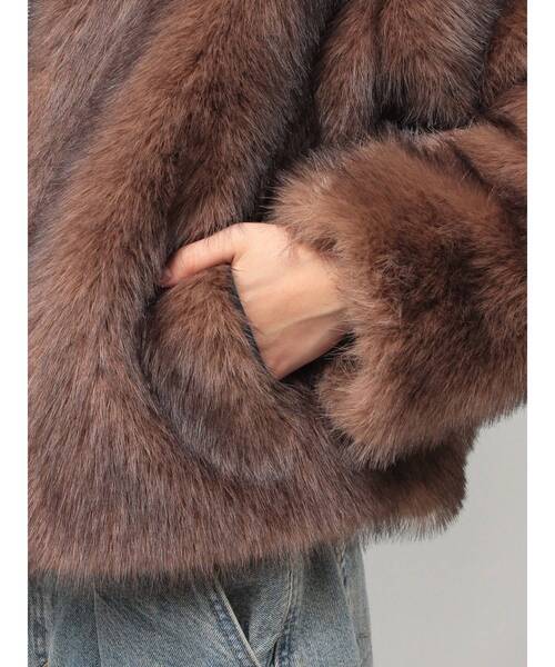 セール】【WEB限定】ベルトミドルファーコート（ブルゾン）｜jouetie