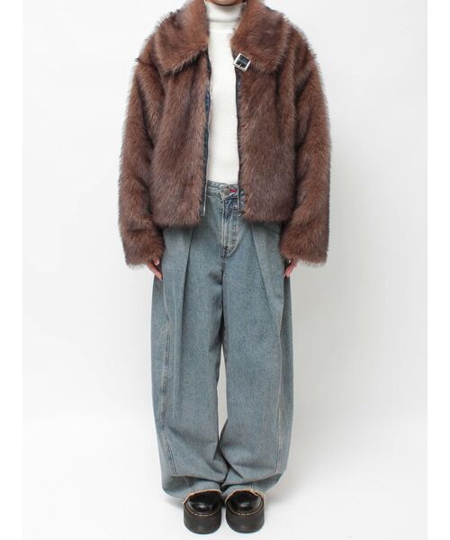 セール】【WEB限定】ベルトミドルファーコート（ブルゾン）｜jouetie