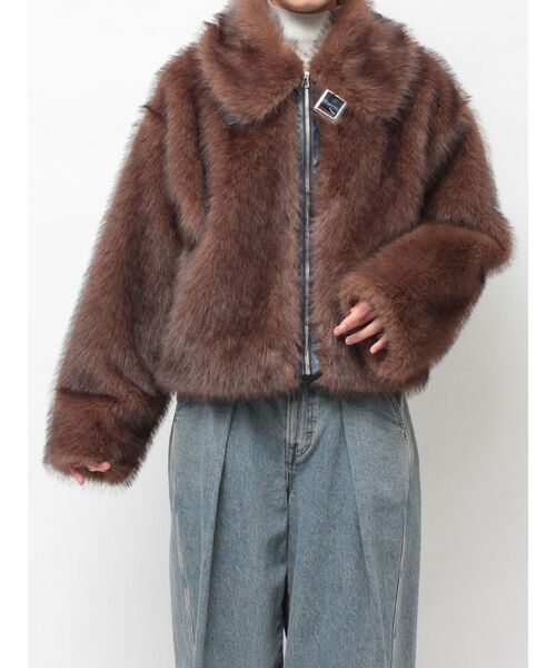 WEB限定】ベルトミドルファーコート（ブルゾン）｜jouetie