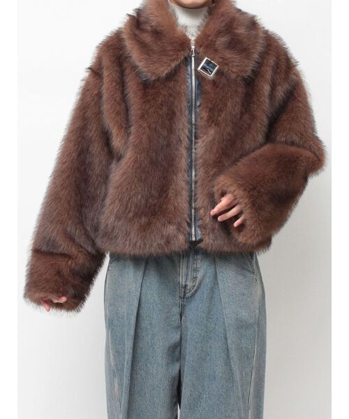 WEB限定】ベルトミドルファーコート（ブルゾン）｜jouetie