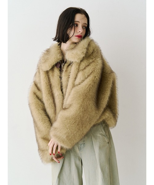 セール】【WEB限定】ベルトミドルファーコート（ブルゾン）｜jouetie