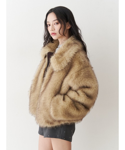 ベルトミドルファーコート　jouetie WEB限定】ベルトミドルファーコート（ブルゾン）｜jouetie