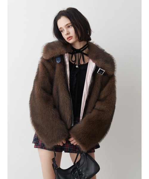 jouetie ベルトミドルファーコート ファーコート ブラック jouetie ベルトファーコート（ブラック） -ファッション通販