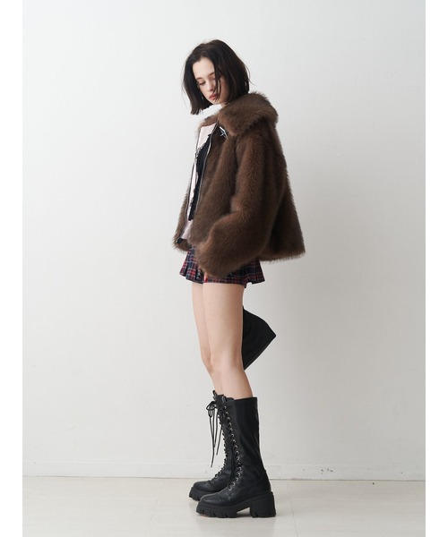 セール】【WEB限定】ベルトミドルファーコート（ブルゾン）｜jouetie