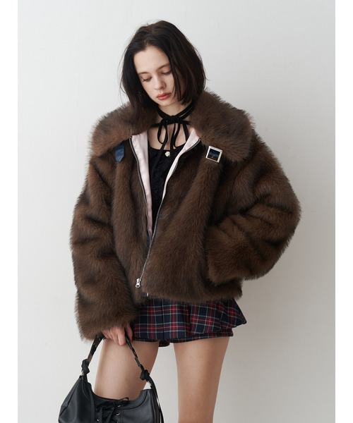 WEB限定】ベルトミドルファーコート（ブルゾン）｜jouetie