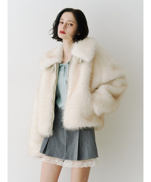 セール】【WEB限定】ベルトミドルファーコート（ブルゾン）｜jouetie