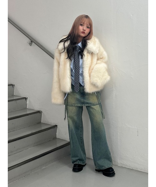 WEB限定】ベルトミドルファーコート（ブルゾン）｜jouetie（ジュエティ