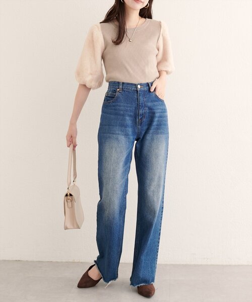 natural couture(ナチュラルクチュール)の「袖ファー切替リブニットプルオーバー(ニット/セーター・レディース・ブラウン/ベージュ/アイボリー・FREE)」の17枚目の写真