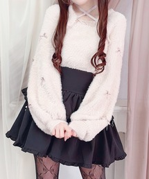 チビリボンケープ風ニット