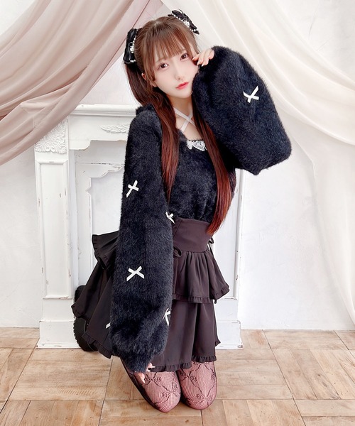 MA*RS（アメーバーマーズ）の「チビリボンケープ風ニット（ニット/セーター・レディース・ブラック×ホワイト/ホワイト/ピンク/ホワイト×ピンク/ブラック/ピンク系その他/グレー・FREE）」の17枚目の写真