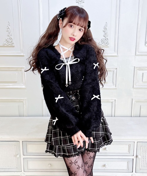 リボンケーブルニット　ネイビー ジプソフィア ジプソフィア リボンケーブルニット