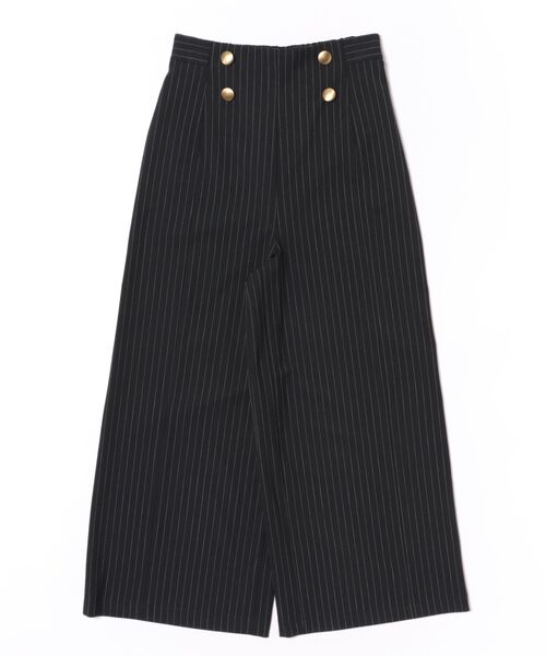 STRAWBERRY-FIELDS(ストロベリーフィールズ)の「コンフォートクロス_メタル釦ワイドパンツ(スラックス・レディース・グレー/ストライプ・1/2)」の13枚目の写真