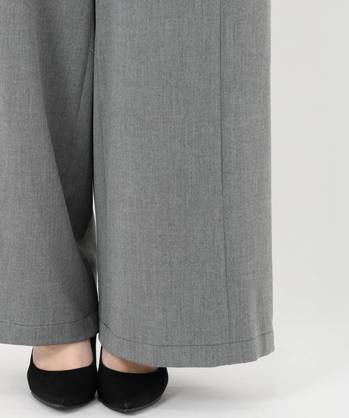 STRAWBERRY-FIELDS(ストロベリーフィールズ)の「コンフォートクロス_メタル釦ワイドパンツ(スラックス・レディース・グレー/ストライプ・1/2)」の10枚目の写真