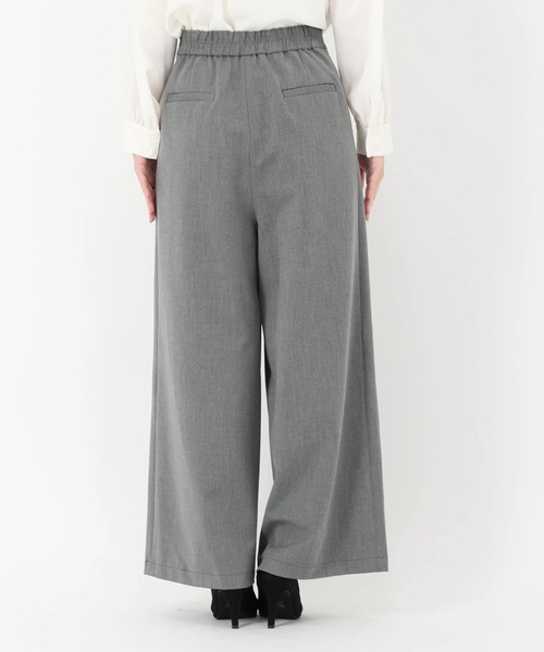 STRAWBERRY-FIELDS(ストロベリーフィールズ)の「コンフォートクロス_メタル釦ワイドパンツ(スラックス・レディース・グレー/ストライプ・1/2)」の6枚目の写真