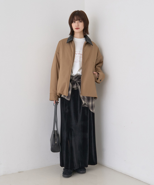 Rouge vif（ルージュヴィフ）の「異素材衿パフィブルゾン/ハンティングジャケット（ブルゾン・レディース・モカ/アイボリー・フリー）」の17枚目の写真