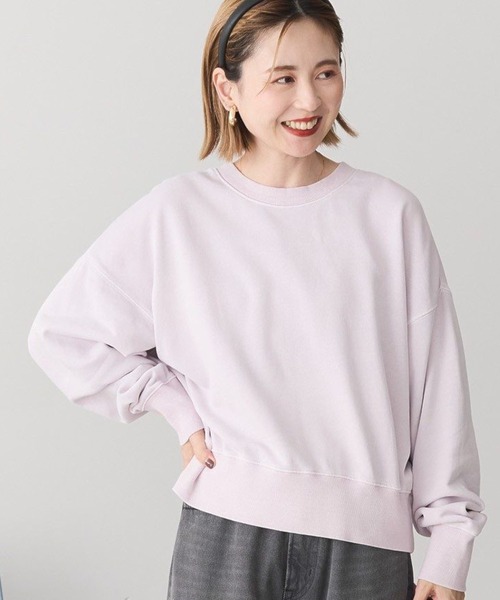 AMERICAN HOLIC（アメリカンホリック）の「ピグメント裏毛プルオーバー（スウェット・レディース・グレイッシュベージュ/チャコールグレー/ラベンダー/ダークネイビー・M/L）」の4枚目の写真