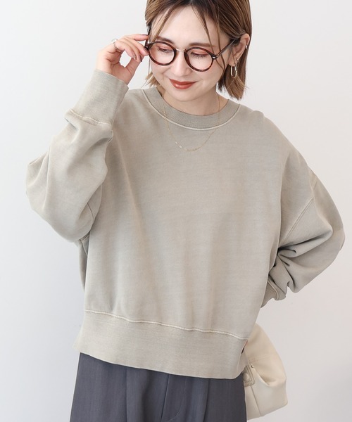 AMERICAN HOLIC（アメリカンホリック）の「ピグメント裏毛プルオーバー（スウェット・レディース・グレイッシュベージュ/チャコールグレー/ラベンダー/ダークネイビー・M/L）」の3枚目の写真