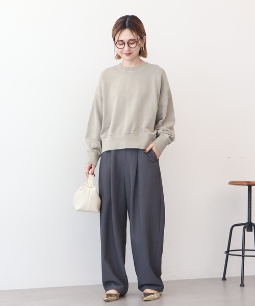 AMERICAN HOLIC（アメリカンホリック）の「ピグメント裏毛プルオーバー（スウェット・レディース・グレイッシュベージュ/チャコールグレー/ラベンダー/ダークネイビー・M/L）」の12枚目の写真