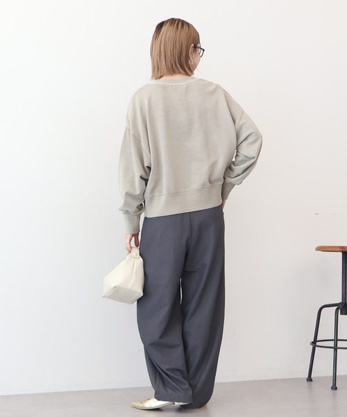 AMERICAN HOLIC（アメリカンホリック）の「ピグメント裏毛プルオーバー（スウェット・レディース・グレイッシュベージュ/チャコールグレー/ラベンダー/ダークネイビー・M/L）」の6枚目の写真