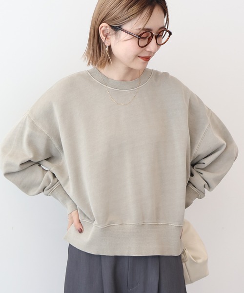 AMERICAN HOLIC（アメリカンホリック）の「ピグメント裏毛プルオーバー（スウェット・レディース・グレイッシュベージュ/チャコールグレー/ラベンダー/ダークネイビー・M/L）」の13枚目の写真