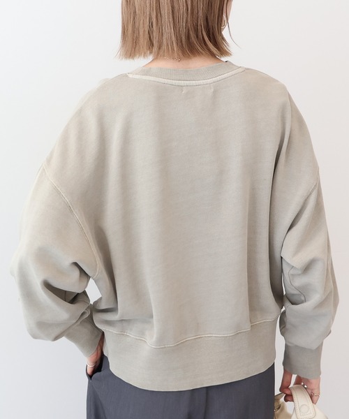 AMERICAN HOLIC（アメリカンホリック）の「ピグメント裏毛プルオーバー（スウェット・レディース・グレイッシュベージュ/チャコールグレー/ラベンダー/ダークネイビー・M/L）」の10枚目の写真