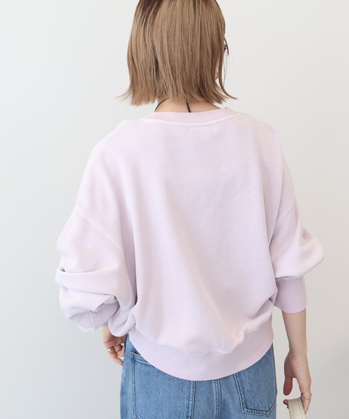 AMERICAN HOLIC（アメリカンホリック）の「ピグメント裏毛プルオーバー（スウェット・レディース・グレイッシュベージュ/チャコールグレー/ラベンダー/ダークネイビー・M/L）」の7枚目の写真