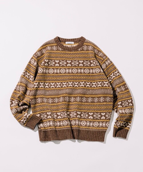 FREAK'S STORE(フリークスストア)の「FREAK’S STORE/フリークスストア 総柄 フェアアイル モール クルーネックニット(ニット/セーター・メンズ・チャコールグレー/ベージュ/ブラウン/ワインレッド/ネイビー・MEDIUM/LARGE)」の18枚目の写真