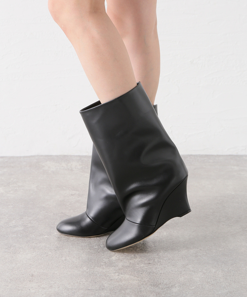 Noble(ノーブル)の「BRENTELLA/ブレンテッラ ウェッジソールミドルブーツ(ブーツ・レディース・ブラック・36/37/38)」の6枚目の写真