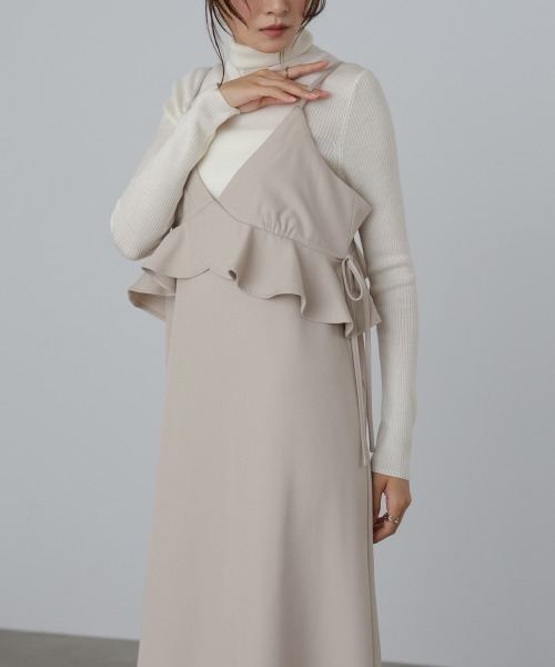 Bab（バブ）の「【選べるサイズ展開】ペプラムキャミワンピース（ワンピース・レディース・ブラック/ベージュ/モカ・S/M/L）」の11枚目の写真