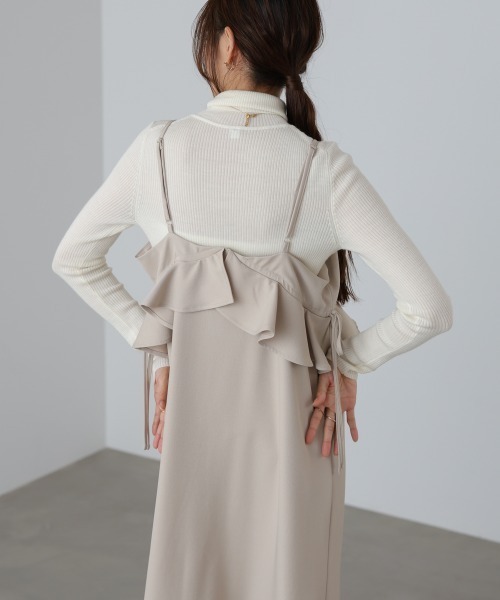 Bab（バブ）の「【選べるサイズ展開】ペプラムキャミワンピース（ワンピース・レディース・ブラック/ベージュ/モカ・S/M/L）」の15枚目の写真