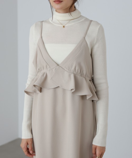 Bab（バブ）の「【選べるサイズ展開】ペプラムキャミワンピース（ワンピース・レディース・ブラック/ベージュ/モカ・S/M/L）」の21枚目の写真