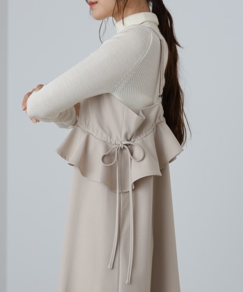 Bab（バブ）の「【選べるサイズ展開】ペプラムキャミワンピース（ワンピース・レディース・ブラック/ベージュ/モカ・S/M/L）」の22枚目の写真