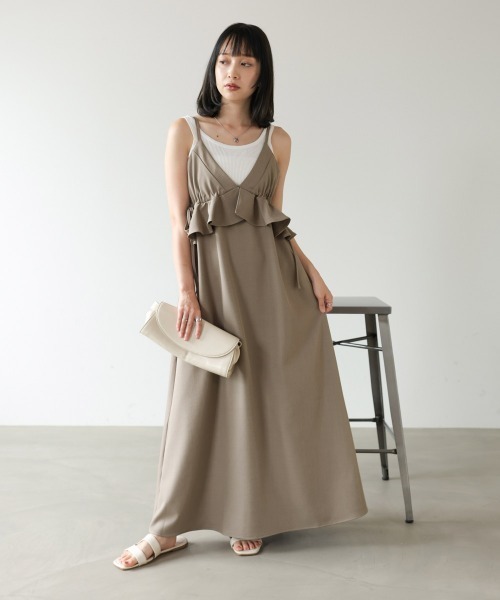 Bab(バブ)の「【選べるサイズ展開】ペプラムキャミワンピース(ワンピース・レディース・ブラック/ベージュ/モカ・S/M/L)」の19枚目の写真