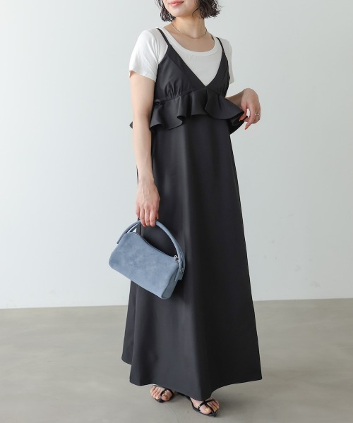 Bab(バブ)の「【選べるサイズ展開】ペプラムキャミワンピース(ワンピース・レディース・ブラック/ベージュ/モカ・S/M/L)」の12枚目の写真