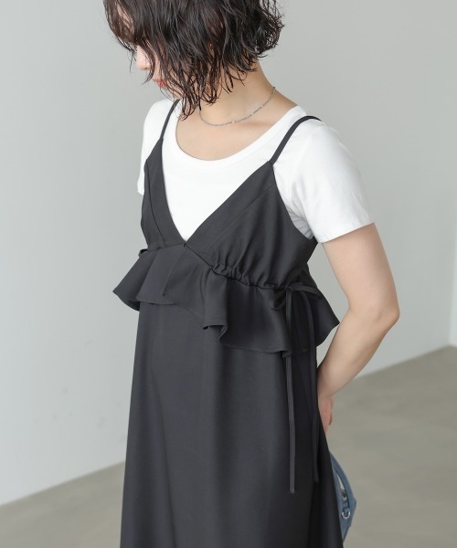 Bab(バブ)の「【選べるサイズ展開】ペプラムキャミワンピース(ワンピース・レディース・ブラック/ベージュ/モカ・S/M/L)」の11枚目の写真