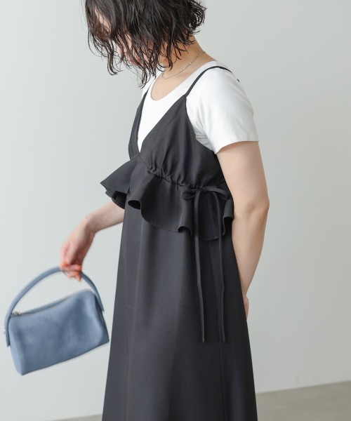 Bab(バブ)の「【選べるサイズ展開】ペプラムキャミワンピース(ワンピース・レディース・ブラック/ベージュ/モカ・S/M/L)」の13枚目の写真