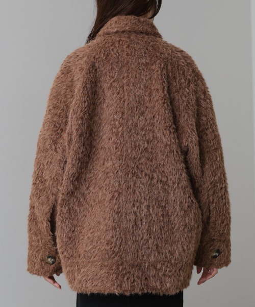 Bab（バブ）の「シャギーミドルアウター（その他アウター・レディース・アイボリー/ブラウン・M）」の9枚目の写真