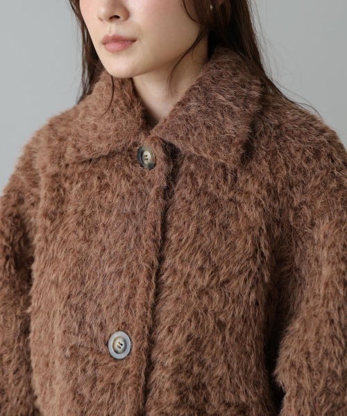 Bab（バブ）の「シャギーミドルアウター（その他アウター・レディース・アイボリー/ブラウン・M）」の10枚目の写真