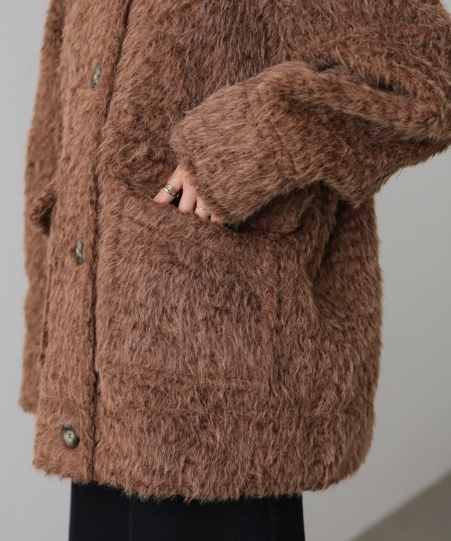 Bab（バブ）の「シャギーミドルアウター（その他アウター・レディース・アイボリー/ブラウン・M）」の11枚目の写真