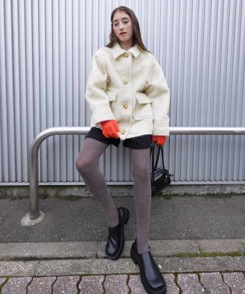 Bab（バブ）の「シャギーミドルアウター（その他アウター・レディース・アイボリー/ブラウン・M）」の17枚目の写真