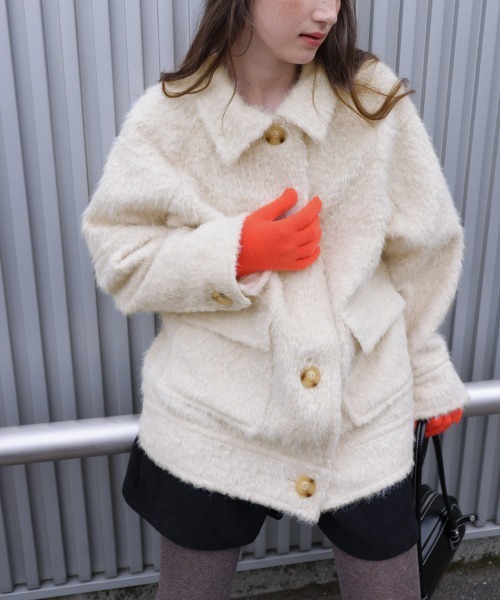 Bab（バブ）の「シャギーミドルアウター（その他アウター・レディース・アイボリー/ブラウン・M）」の18枚目の写真