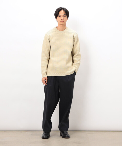 COMME CA ISM(コムサイズム)の「ワッフルクルーネックニット(ニット/セーター・メンズ・アイボリー/チャコール/ブルー/ブラウン/レッド・LARGE/MEDIUM)」の7枚目の写真