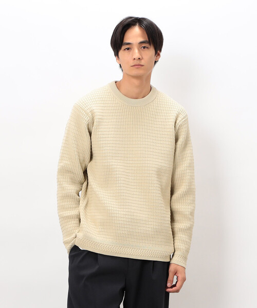 COMME CA ISM(コムサイズム)の「ワッフルクルーネックニット(ニット/セーター・メンズ・アイボリー/チャコール/ブルー/ブラウン/レッド・LARGE/MEDIUM)」の9枚目の写真