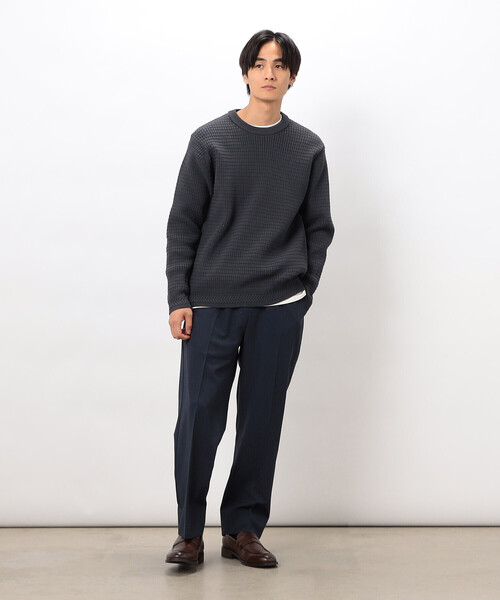 COMME CA ISM(コムサイズム)の「ワッフルクルーネックニット(ニット/セーター・メンズ・アイボリー/チャコール/ブルー/ブラウン/レッド・LARGE/MEDIUM)」の12枚目の写真