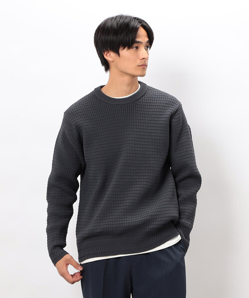 COMME CA ISM(コムサイズム)の「ワッフルクルーネックニット(ニット/セーター・メンズ・アイボリー/チャコール/ブルー/ブラウン/レッド・LARGE/MEDIUM)」の13枚目の写真