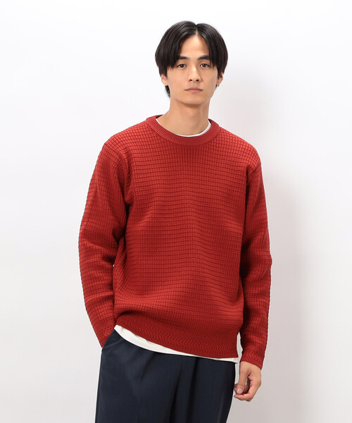 COMME CA ISM(コムサイズム)の「ワッフルクルーネックニット(ニット/セーター・メンズ・アイボリー/チャコール/ブルー/ブラウン/レッド・LARGE/MEDIUM)」の17枚目の写真