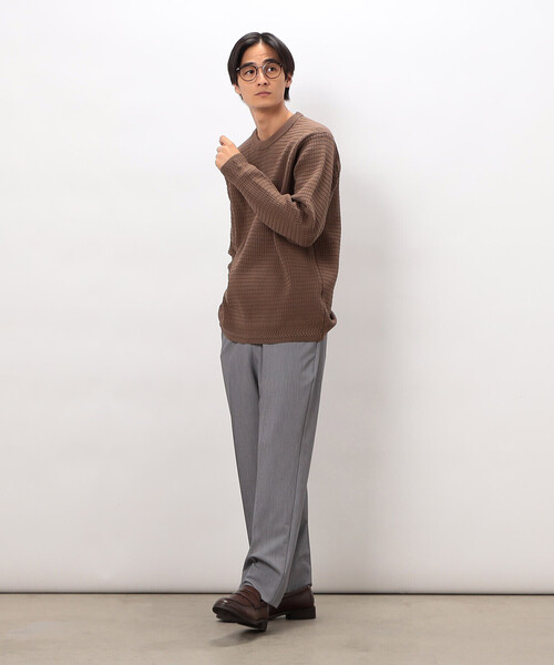 COMME CA ISM(コムサイズム)の「ワッフルクルーネックニット(ニット/セーター・メンズ・アイボリー/チャコール/ブルー/ブラウン/レッド・LARGE/MEDIUM)」の19枚目の写真