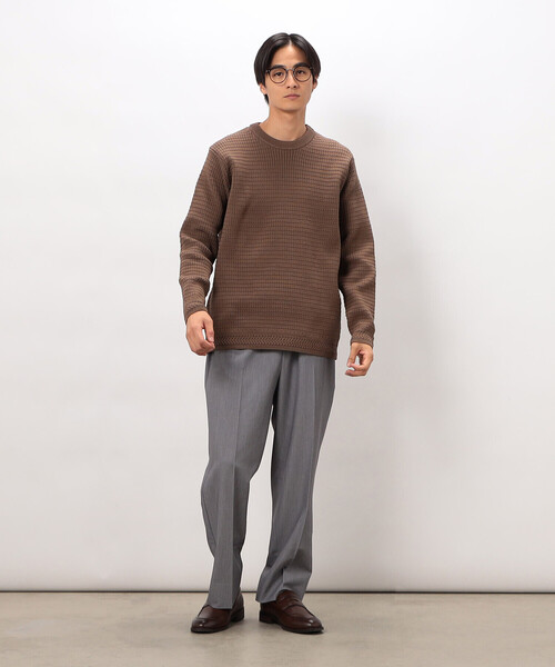 COMME CA ISM(コムサイズム)の「ワッフルクルーネックニット(ニット/セーター・メンズ・アイボリー/チャコール/ブルー/ブラウン/レッド・LARGE/MEDIUM)」の20枚目の写真