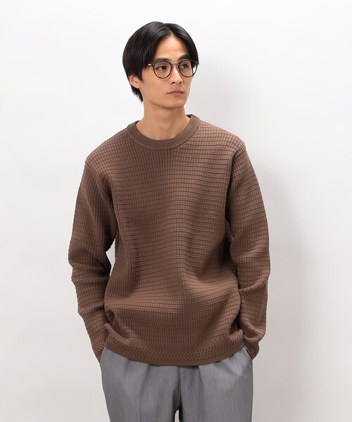 COMME CA ISM(コムサイズム)の「ワッフルクルーネックニット(ニット/セーター・メンズ・アイボリー/チャコール/ブルー/ブラウン/レッド・LARGE/MEDIUM)」の21枚目の写真